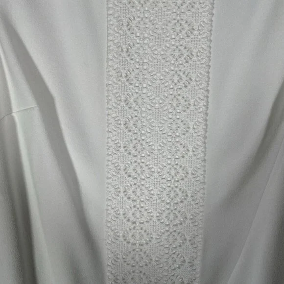 Tahari White Lace Sheath Dress Size 8 Stretch Crepe Elegant Fashion - Picture 7 of 11